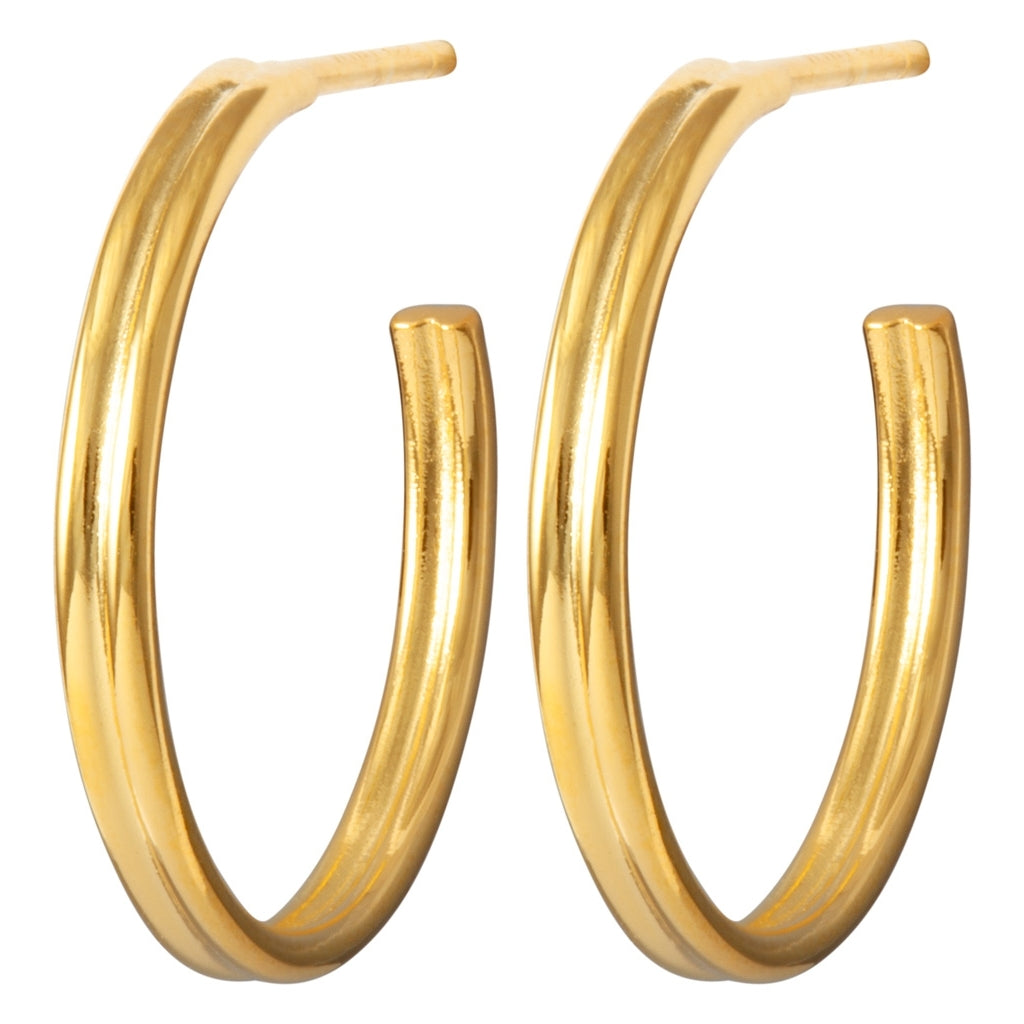 LULU Copenhagen 2for1 Medium Hoops pair Hoops Gold plated