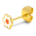Anemone earring 1 pcs gold plated - Orange/Coral - White