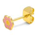 Anemone earring 1 pcs gold plated - Yellow-Pink