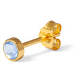 Bling earring 1 pcs gold plated - Light Blue