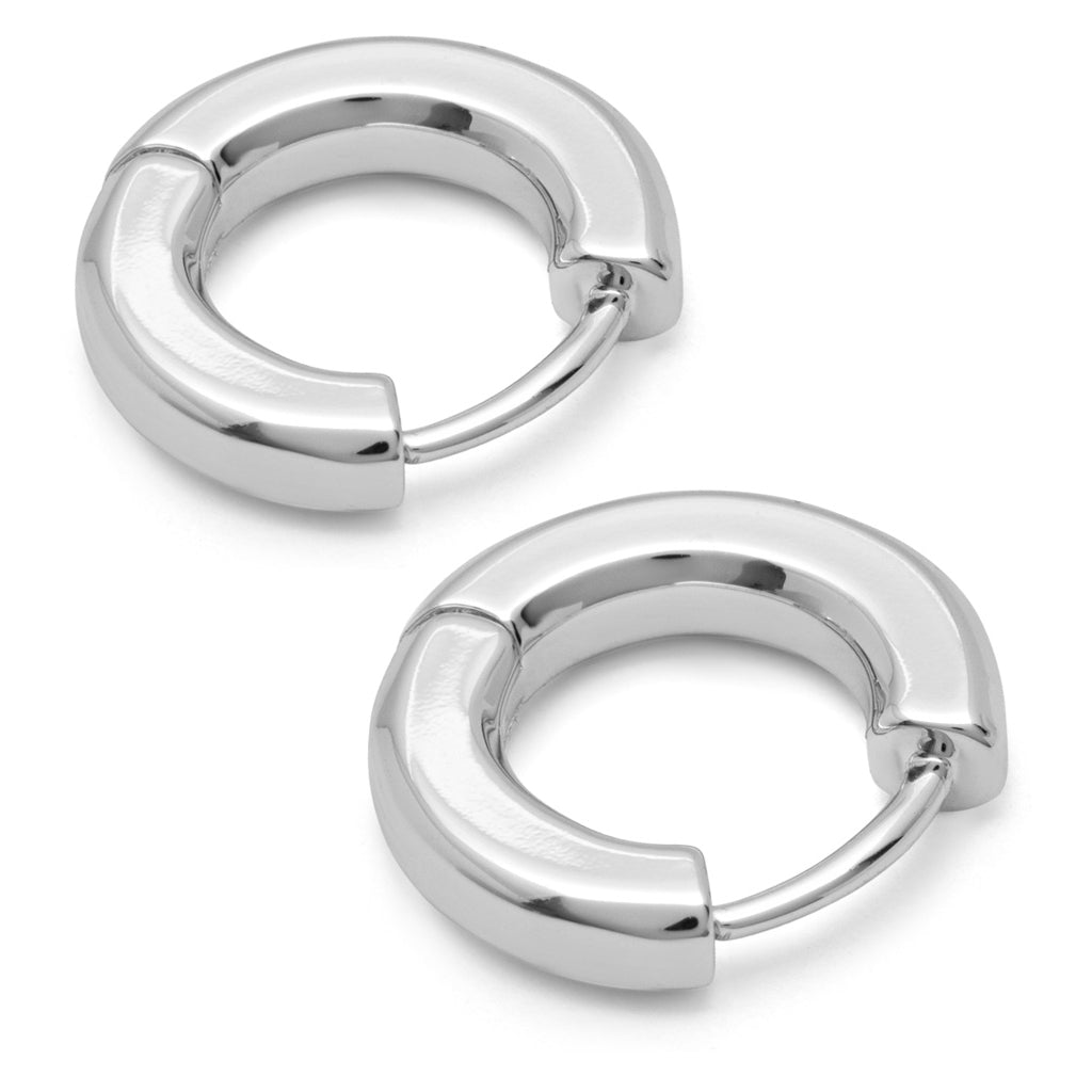 LULU Copenhagen Buckle Hoops Large Pair Hoops Silver Plated