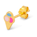 Ice cone earring 1 pcs - Gold plated