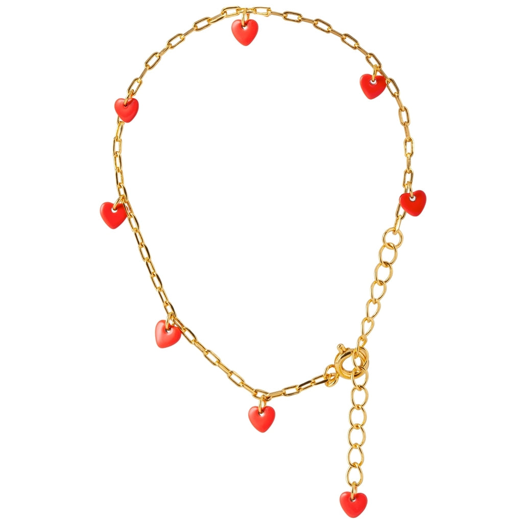 LULU Copenhagen Love U Bracelet gold plated Bracelets Lipstick Red