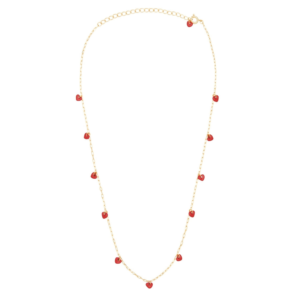 LULU Copenhagen Love U Necklace gold plated Necklaces Passion Red