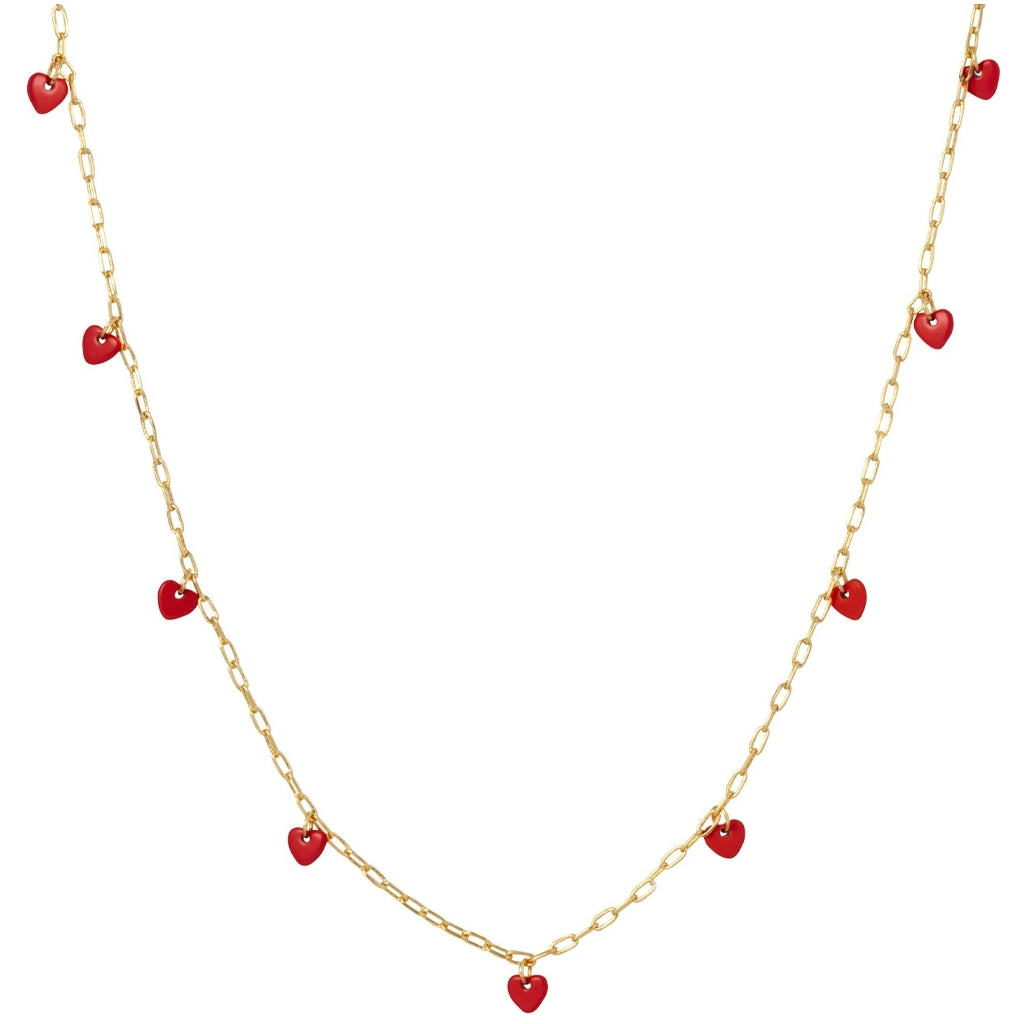 LULU Copenhagen Love U Necklace gold plated Necklaces Passion Red