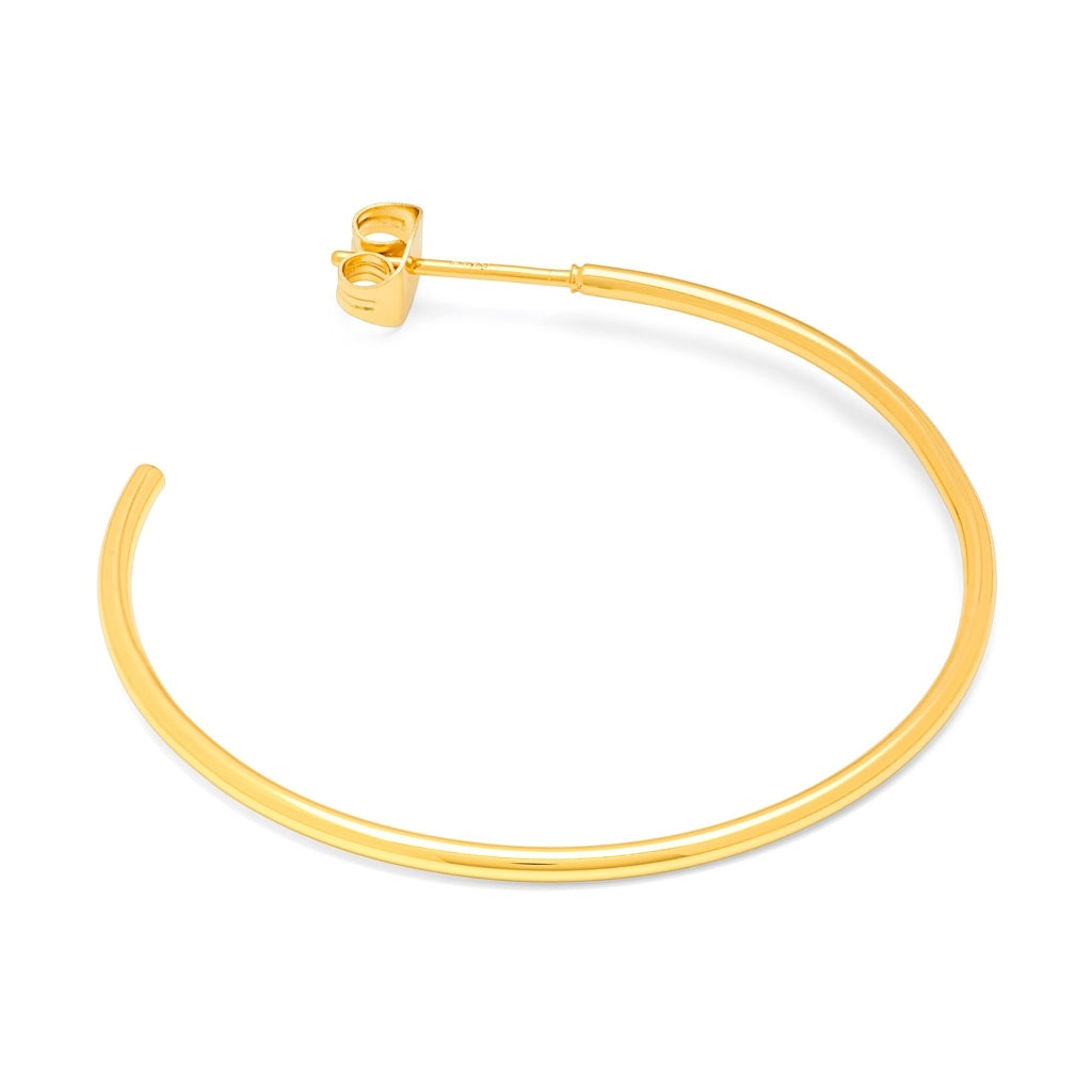 LULU Copenhagen Non Hoops Large pair shiny Hoops Gold plated