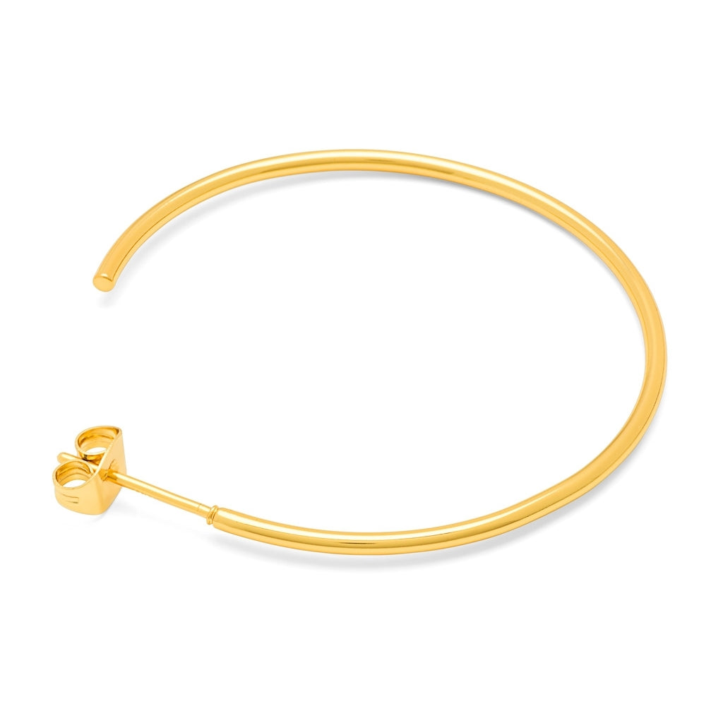 LULU Copenhagen Non Hoops Large pair shiny Hoops Gold plated