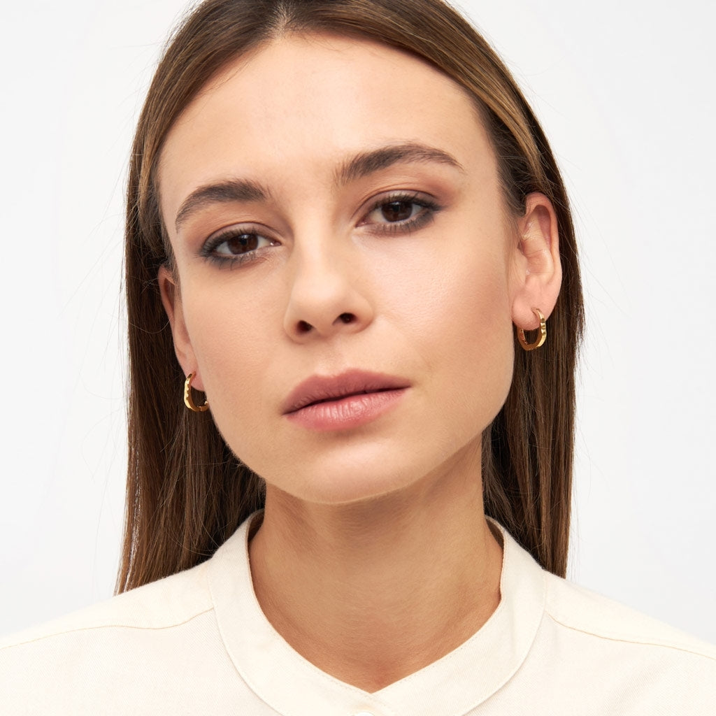 LULU Copenhagen Organic Hoops Pair Hoops Gold plated