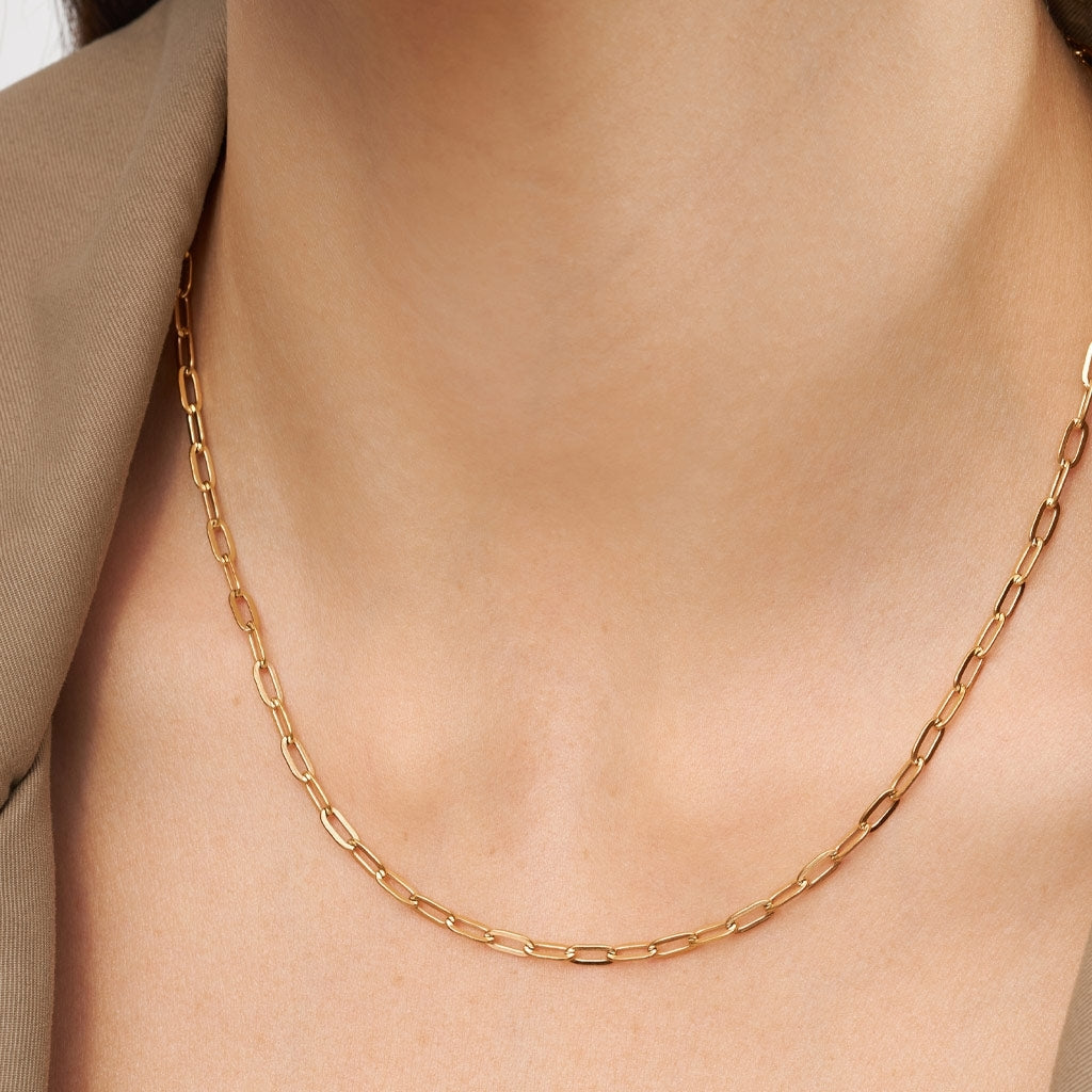 LULU Copenhagen Paperclip Necklace Long gold plated Necklaces Gold plated